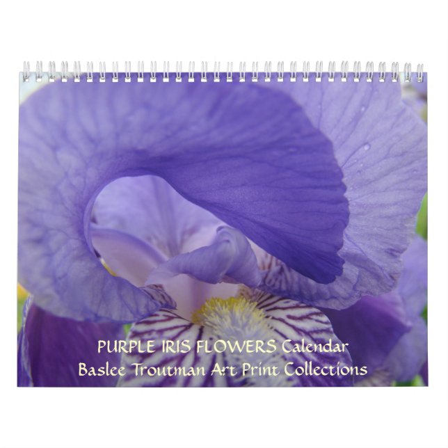 CALENDAR Irises Calendar Purple Iris Flowers (Cover)