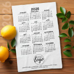 Calendar - logo, business promo kitchen towel<br><div class="desc">A logo to this calendar -- with room to add a few lines of text. A fun item for the New Year to use as a company giveaway. Add a logo to this design. A very useful item in the kitchen. This towel shows a full year view of all dates....</div>