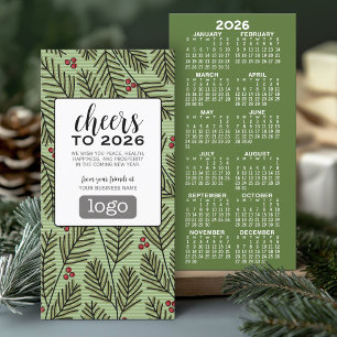 Calendar Logo - Cheers to the New Year Business Holiday Card