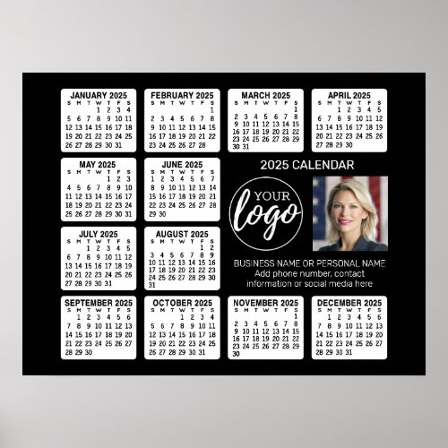 Calendar _ logo photo business poster