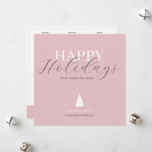 Calendar Logo Pink Business Holiday Card