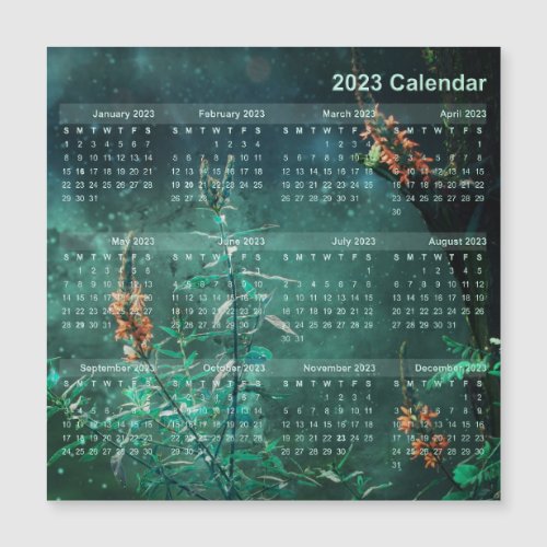 Calendar Magnet _ Flowers in the Jade Moonlight 