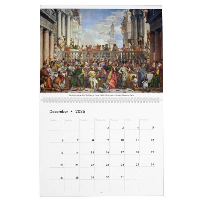 Calendar Masterpieces of Art (Dec 2026)
