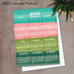 Calendar - modern abstract stripe pattern postcard<br><div class="desc">A calendar with a trendy modern abstract landscape. For advanced users,  you can go to the advanced design area and change colors of the calendar.</div>