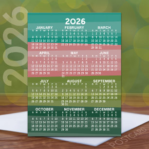 Calendar - modern abstract stripe pattern postcard