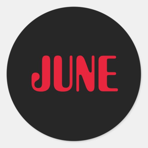 Calendar Month by Janz June Black Classic Round Sticker