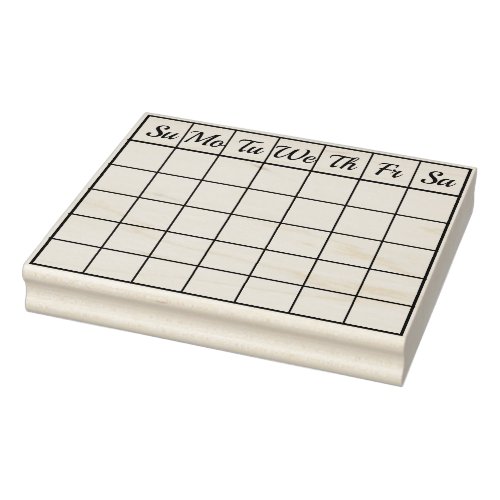 Calendar Month Customizable Check Board Rubber Stamp
