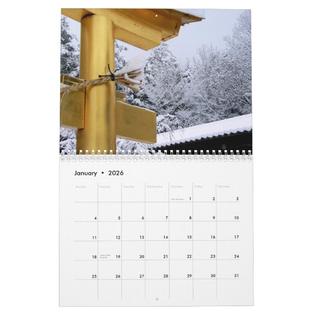 Calendar of Japanese Torii (Jan 2026)