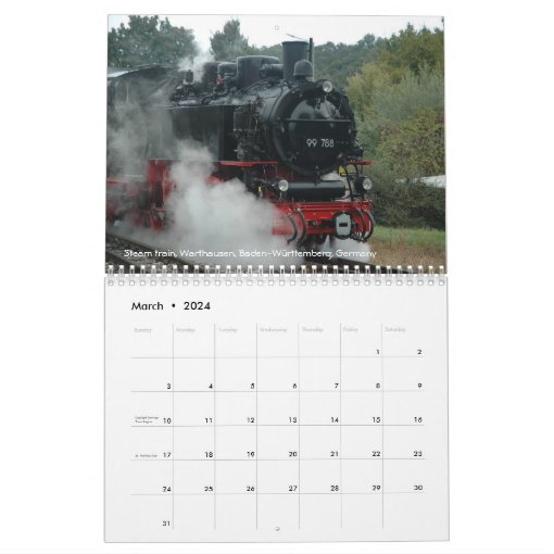 Calendar of Trains for 2024 Steam and Diesel Zazzle