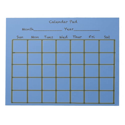 Calendar Pad Blue