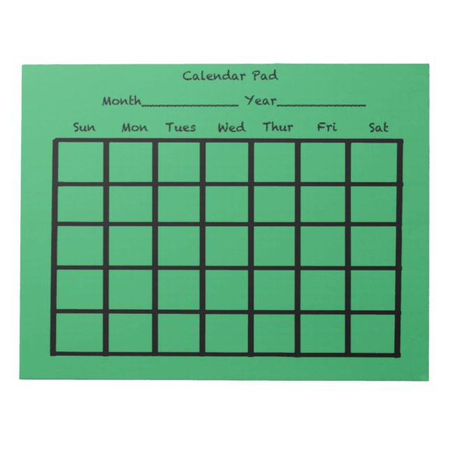 Calendar Pad Green (Front)
