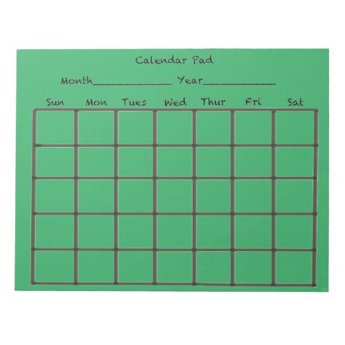 Calendar Pad Green