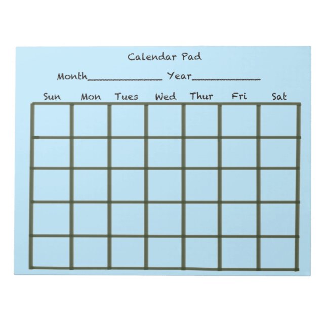 Calendar Pad Light Blue (Front)