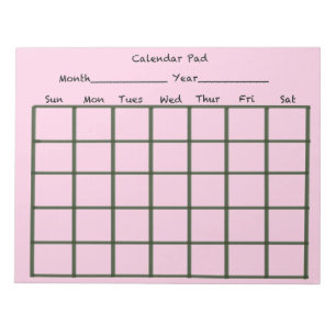 Calendar Pad Pink