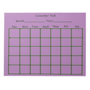Calendar Pad Purple