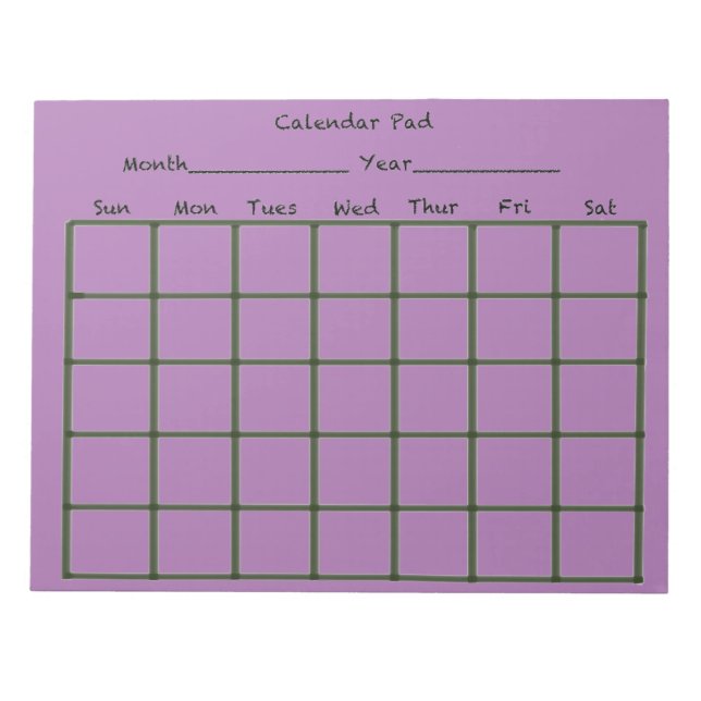 Calendar Pad Purple (Front)