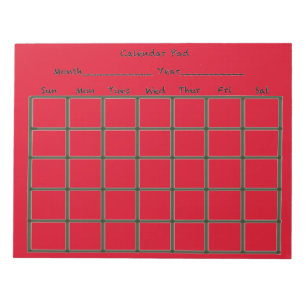 Calendar Pad Red