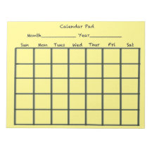 Calendar Pad Yellow