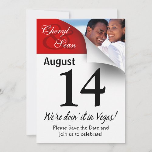 Calendar Page Save the Date Las Vegas Photo