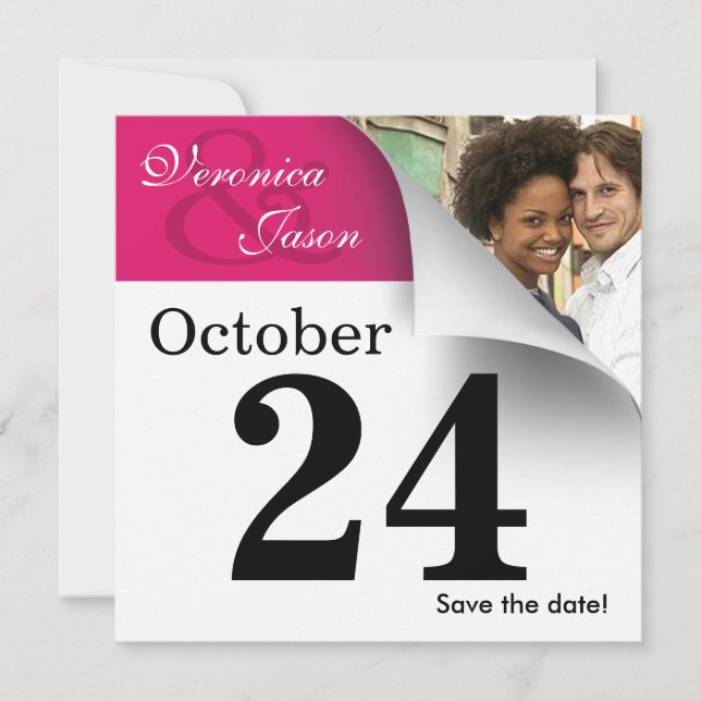 Calendar Page Save the Date Photo (Front)