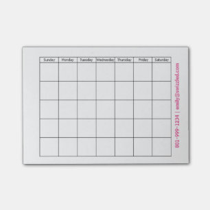Calendar Post-It Notes