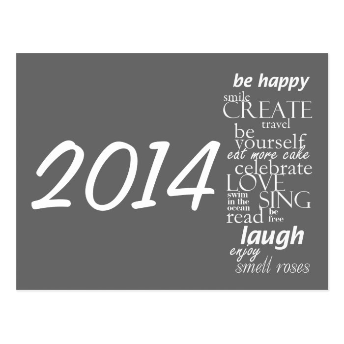 Calendar postcard 2014   inspirational words