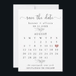 Calendar Save the Date<br><div class="desc">This simple,   wedding save the date template features a clean,  modern design. Customize it with your information and make it uniquely yours! I offer this design as a postcard. 

To move the heart,  click personalize > scroll down > click "customize further".</div>