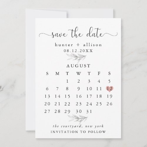 Calendar Save the Date