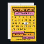 Calendar Save the Date Fun Retro Comic Book<br><div class="desc">Personalise with your names and details to announce the date of your special event. Comic book pop art themed modern, fun retro design, perfect for weddings, bridal showers, baby showers, baptisms, engagement parties, anniversary celebrations, graduations, birthday party and other special events throughout the year! A cool, trendy and fun design...</div>