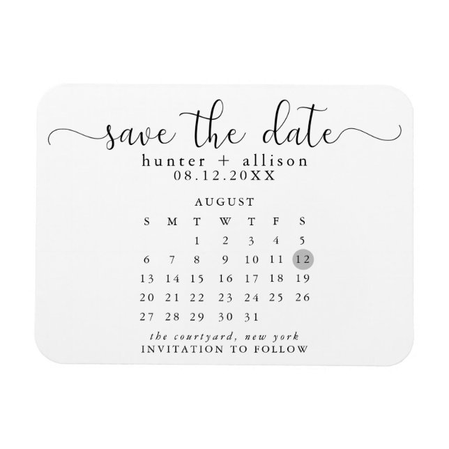 Calendar Save the Date Magnet (Horizontal)