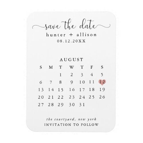 Calendar Save the Date Magnet