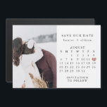 Calendar Save the Date | Photo Magnet<br><div class="desc">This simple,   wedding save the date template features a clean,  modern design. Customize it with your information and make it uniquely yours! 

To move the heart > click personalize > scroll down > click "customize further".</div>