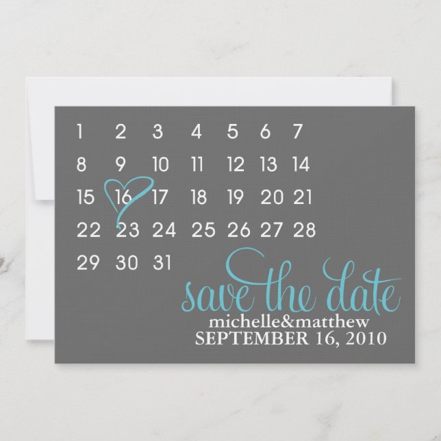 Calendar Save the Date Wedding Announcements (Front)
