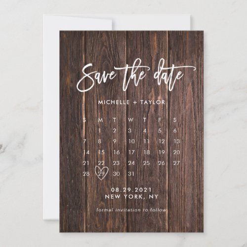 Calendar Save the Date with Photo Card