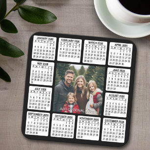 Calendar Square with Photo in the Center Square Paper Coaster