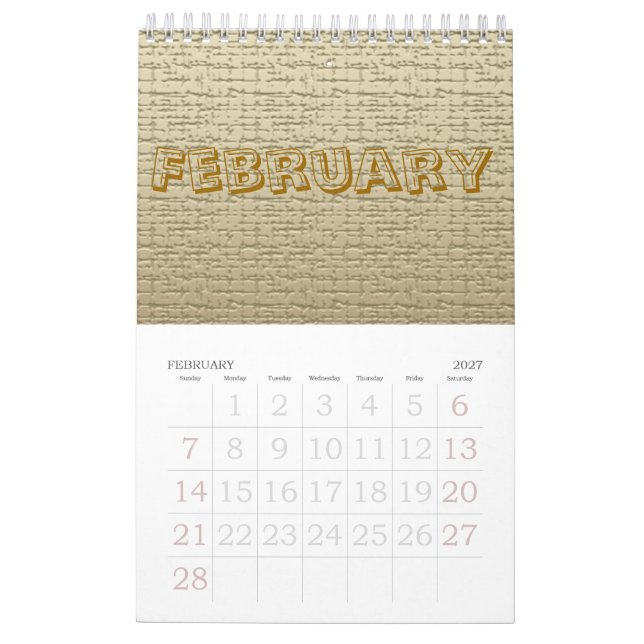 Calendar - Textures (Feb 2027)