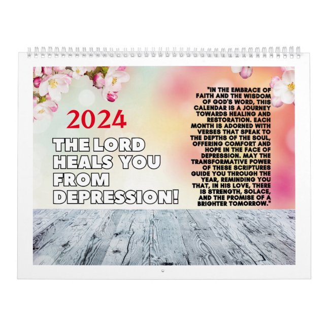 Calendar - The Lord heals you from depression. (Cover)