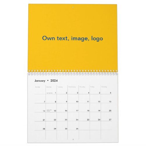Calendar Two Page Medium Yellow