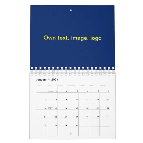 Calendar Two Page Small Blue