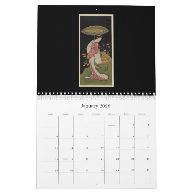 Calendar-Vintage Japanese Art-1 Calendar (Jan 2026)