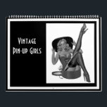 Calendar Vintage Pin-up Girls 14 Images Feb-Jan<br><div class="desc">Vintage pin-up girls fun retro mens birthday retro black white calendar 1950 zizzago</div>