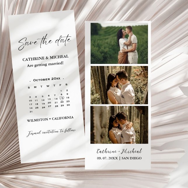 Calendar Wedding Photo booth strip frame  Save T Save The Date (Creator Uploaded)