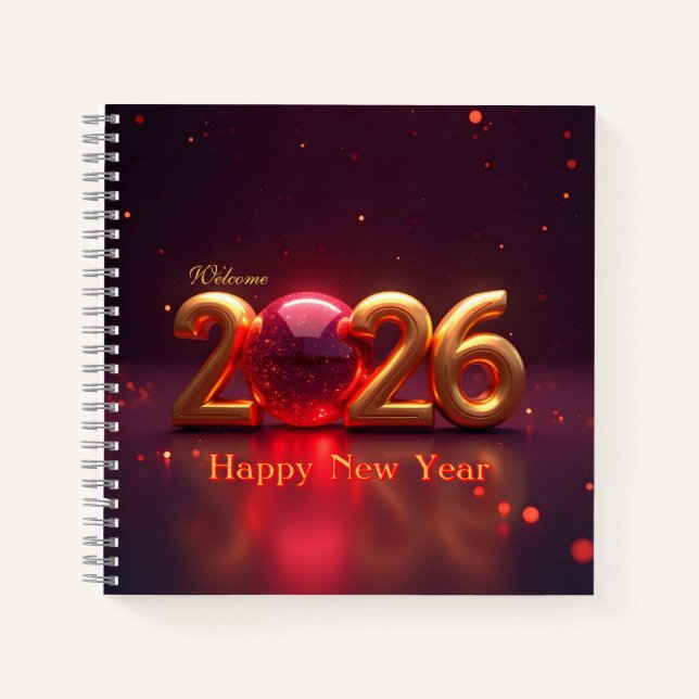 Calendar Welcome 2026 Happy New Year Notebook (Front)