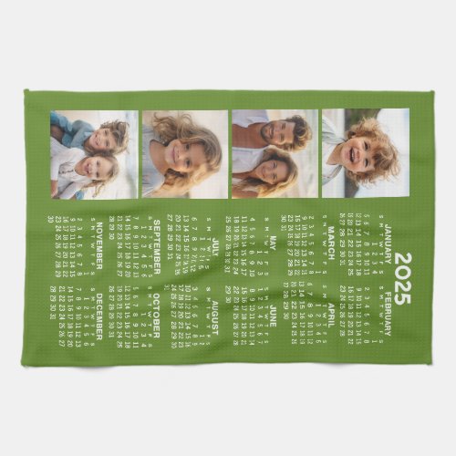 Calendar with 4 Photo Collage Kitchen Towel