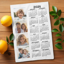 Calendar with 4 Photo Collage Kitchen Towel