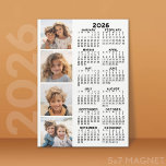 Calendar with 4 Photo Collage Magnetic Card White<br><div class="desc">A very useful item for school or home office. This shows a full year view of all dates. A calendar printed on a magnet combines practicality with convenience, transforming a workspace essential into a time-management tool. This innovative design features a full-year or monthly calendar layout integrated into the magnet's surface,...</div>