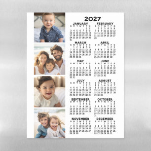 Calendar with 4 Photo Collage Magnetic Dry Erase Sheet