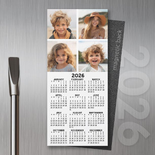 Calendar with 4 Photo Collage - Modern Magnet