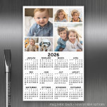 Calendar with 6 Photo Collage - Black White Magnetic Dry Erase Sheet<br><div class="desc">A very useful item for school or home office. A standard look for your home office or school locker. This shows a full year view of all dates. A very useful item for school or home office. This shows a full year view of all dates. A calendar printed on a...</div>