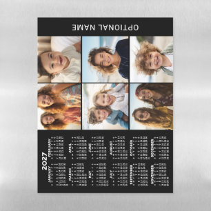 Calendar with 6 Photo Collage Magnetic Dry Erase Sheet